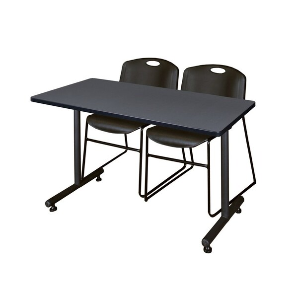 Kobe Rectangle Tables > Training Tables > Kobe Training Table & Chair Sets, 48 W, 30 L, 29 H, Grey MKTRCT4830GY44BK - main